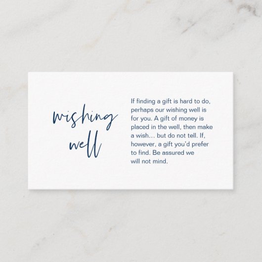 Moderne weddenschappen, goed, geldschenkingen informatiekaartje (Voorkant)