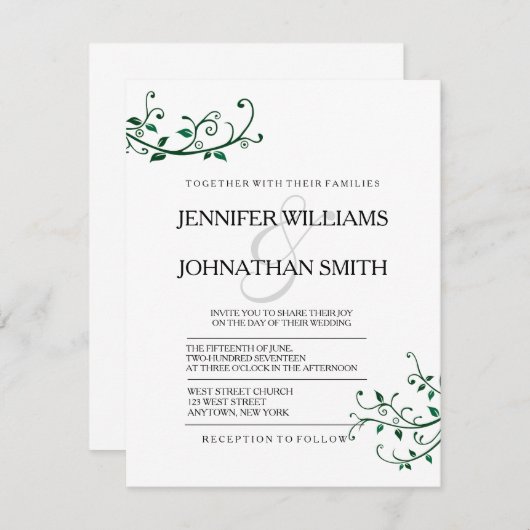 Moderne weddenschappen kaart (Voorkant / Achterkant)