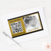 Moderne weddenschappen, QR-code, foto, zwart Rechthoekige Sticker (Envelop)