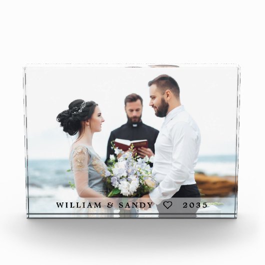 Moderne weddenschapsdeklaag en naamfotoblok fotoblokken (Voorkant)