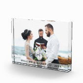 Moderne weddenschapsdeklaag en naamfotoblok fotoblokken (Rechts)