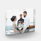 Moderne weddenschapsdeklaag en naamfotoblok fotoblokken (Links)