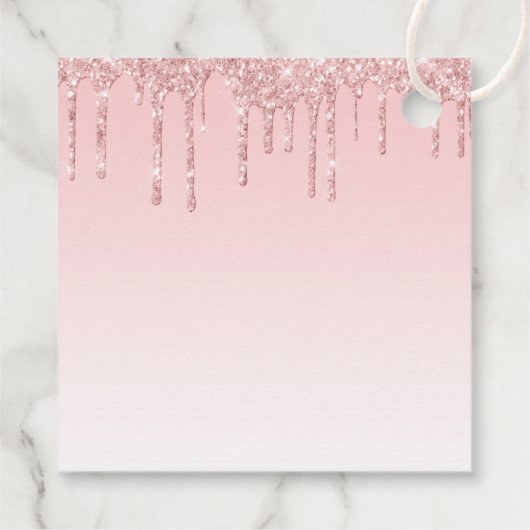 Moderne weddenschapsroze glitter-ritsen en gouden  bedankjes labels (Achterkant)