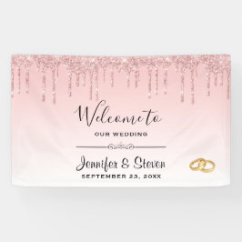 Moderne weddenschapsroze glitter-ritsen en gouden  spandoek