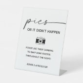 Moderne Wedding Camera Pics of het gebeurde niet Reclamebord Met Voetstuk (Voorkant)