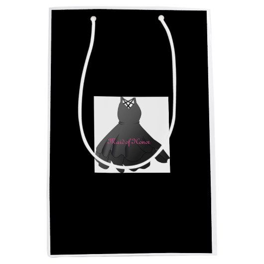 Moderne Wedding Party Maid of Honor Dress Gift Bag Medium Cadeauzakje (Voorkant)