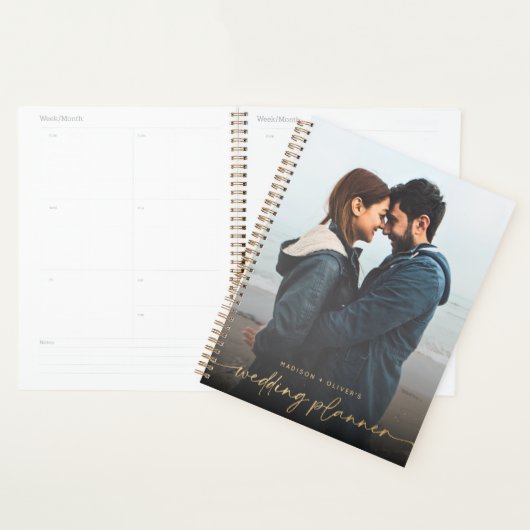 Moderne Wedding Planner Gold Glitter Kalligrafie (Display)