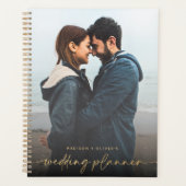 Moderne Wedding Planner Gold Glitter Kalligrafie (Voorkant)