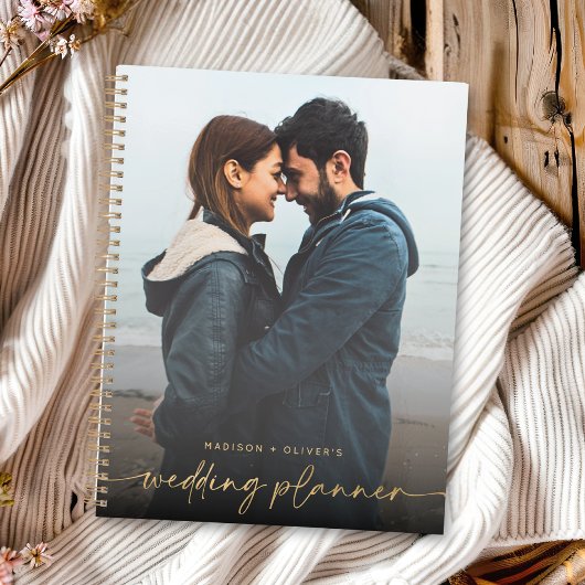 Moderne Wedding Planner Gold Glitter Kalligrafie