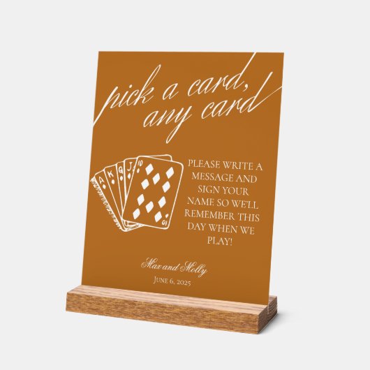 Moderne Wedding speelkaarten voetstuk teken Acryl Bord (Hoek)