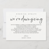 Moderne Wedding Update Downsize Fotoaankondiging Kaart (Voorkant)