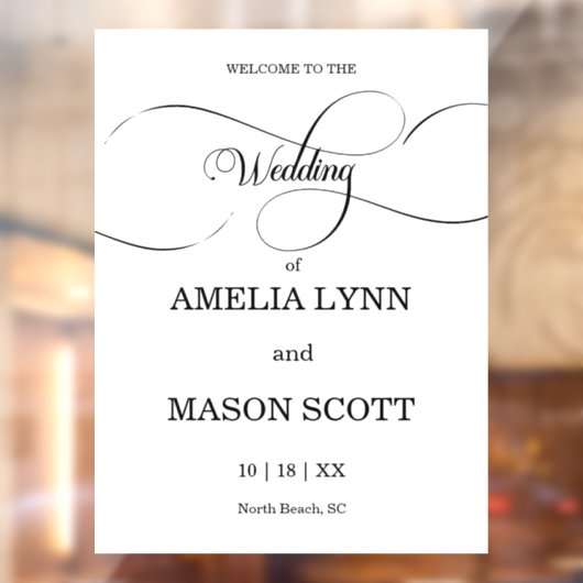 Moderne Wedding Window Cling Decal voor Spiegels (Vel 2)