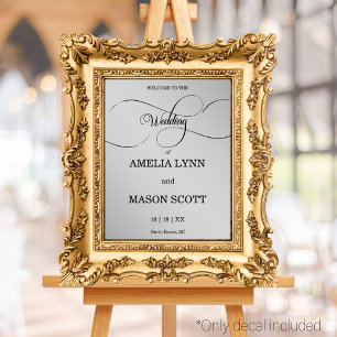 Moderne Wedding Window Cling Decal voor Spiegels