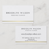 Moderne weddingplanner met gouden lijnen visitekaartje (Voorkant / Achterkant)