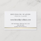 Moderne weddingplanner met gouden lijnen visitekaartje (Achterkant)