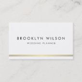 Moderne weddingplanner met gouden lijnen visitekaartje (Voorkant)