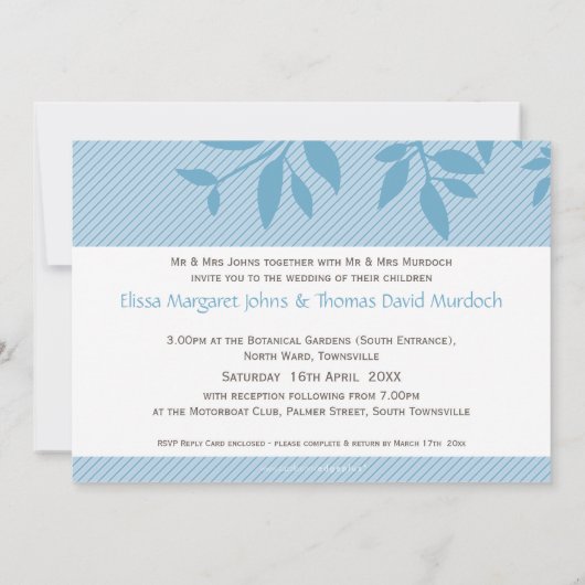 MODERNE WEDINGINVITATIES : fijne 5L Kaart (Achterkant)