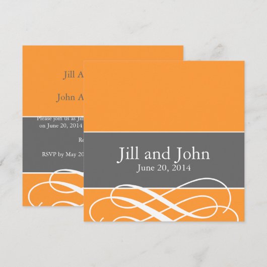 Moderne weduwschappen Oranje grijze uitvindingen Kaart (Voorkant / Achterkant)