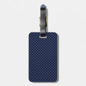 Moderne Weegtekening op Navy Blue Carbon Fiber Bagagelabel (Achterkant verticaal)