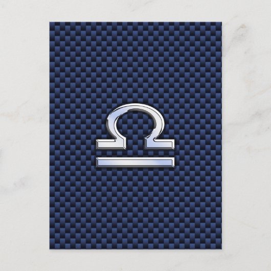 Moderne Weegtekening op Navy Blue Carbon Fiber Briefkaart (Voorkant)