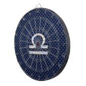 Moderne Weegtekening op Navy Blue Carbon Fiber Dartbord (Voorkant Rechts)