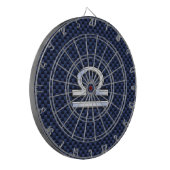 Moderne Weegtekening op Navy Blue Carbon Fiber Dartbord (Voorkant Links)