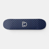 Moderne Weegtekening op Navy Blue Carbon Fiber Persoonlijk Skateboard (Horizontaal)