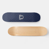 Moderne Weegtekening op Navy Blue Carbon Fiber Persoonlijk Skateboard (Horizontaal)