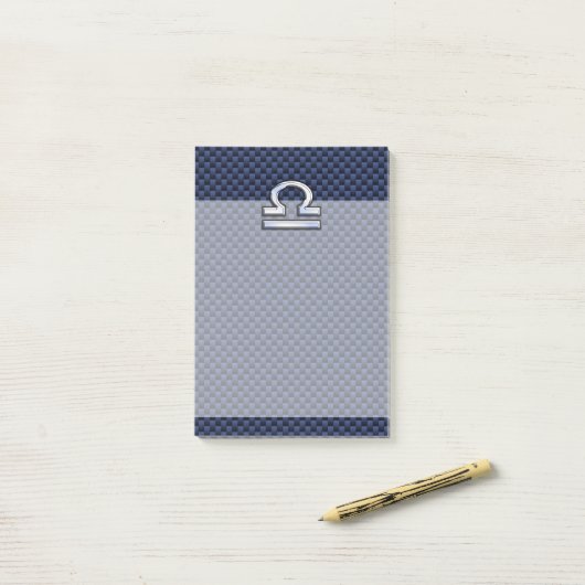 Moderne Weegtekening op Navy Blue Carbon Fiber Post-it® Notes (Op bureau)
