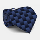 Moderne Weegtekening op Navy Blue Carbon Fiber Stropdas (Opgerold)