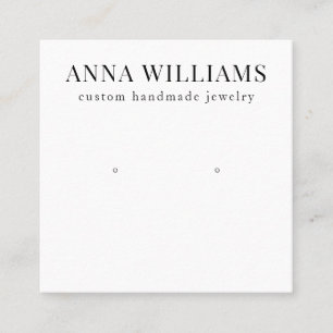 Moderne weergave van zwarte en witte oorbellen vierkante visitekaartje