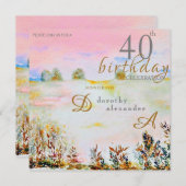 Moderne weide bloemenlandschap Verjaardag Kaart (Voorkant / Achterkant)