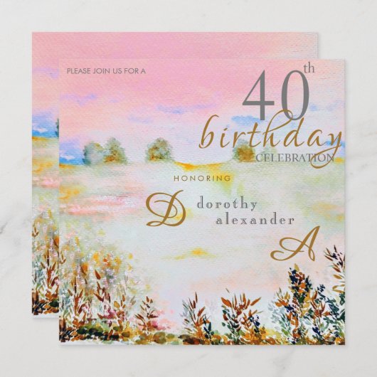 Moderne weide bloemenlandschap Verjaardag Kaart (Voorkant / Achterkant)