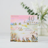 Moderne weide bloemenlandschap Verjaardag Kaart (Staand voorkant)