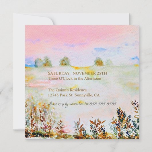 Moderne weide bloemenlandschap Verjaardag Kaart (Achterkant)