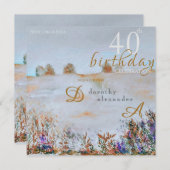 Moderne weide bloemenlandschap Verjaardag Kaart (Voorkant / Achterkant)