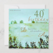 Moderne weide land aan zee landschap verjaardag kaart (Voorkant)