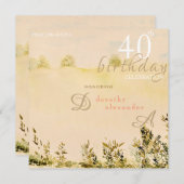 Moderne weide land bloemenlandschap verjaardag kaart (Voorkant / Achterkant)