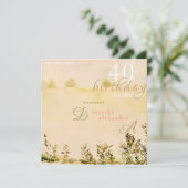 Moderne weide land bloemenlandschap verjaardag kaart (Staand voorkant)