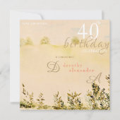 Moderne weide land bloemenlandschap verjaardag kaart (Voorkant)