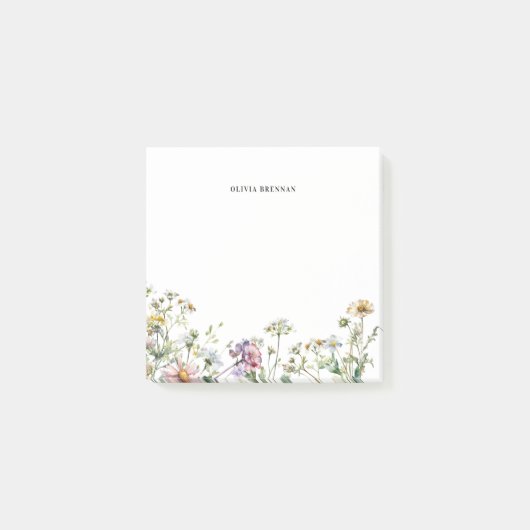 Moderne weide Wildbloemen delicaat design Post-it® Notes (Voorkant)