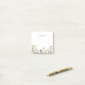 Moderne weide Wildbloemen delicaat design Post-it® Notes (Op bureau)
