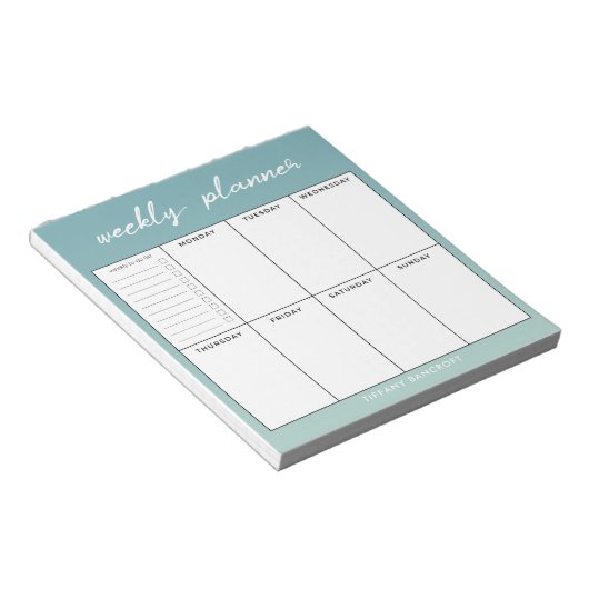 Moderne Wekelijkse planning voor script | Jouw nam Notitieblok (Schuin)