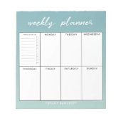 Moderne Wekelijkse planning voor script | Jouw nam Notitieblok (Voorkant)