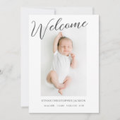 Moderne Welkom Baby Foto Geboorte Aankondiging (Voorkant)