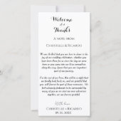 Moderne welkom & bedankbrief Huwelijk briefje voor (Voorkant)