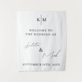 Moderne Welkom bij Ons Trouwscript Bord Wandkleed (Voorkant)