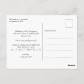 Moderne welkom kalligrafie geboorte aankondiging briefkaart (Achterkant)