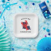 Moderne welkom rivierkreeft Louisiana aangepaste n Papieren Bordje (Feest)