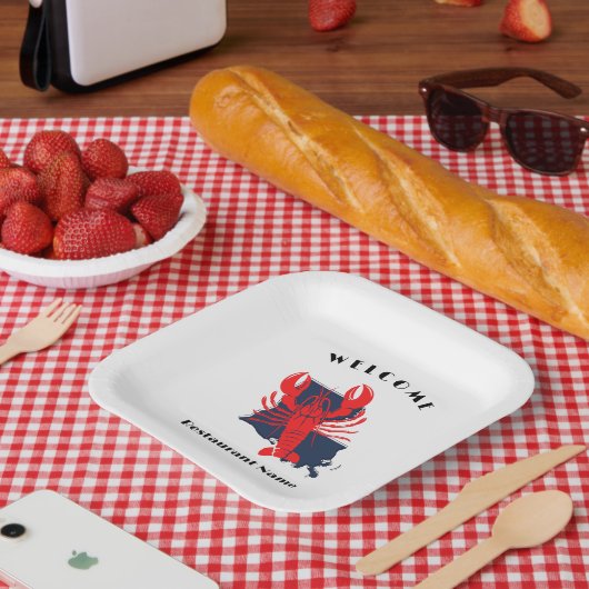 Moderne welkom rivierkreeft Louisiana aangepaste n Papieren Bordje (Picknick)